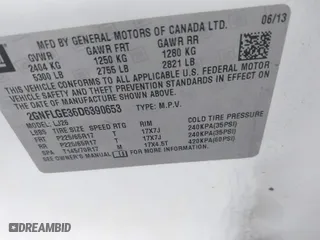 2013 Chevrolet Equinox LTZ with VIN 2GNFLGE36D6390653, listed as a IAAI auction lot 40974858 with 128,954 mi miles. Bid and sale history available at carsss.com. Image 9.
