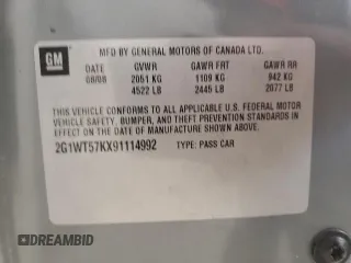 2009 Chevrolet Impala LT with VIN 2G1WT57KX91114992, listed as a Copart auction lot 43617495 with Not Provided miles and Clean Title. Bid and sale history available at DreamBid. Image 13.
