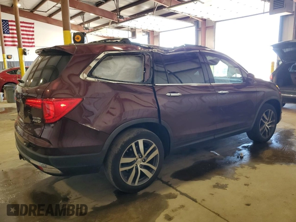 2017 Honda Pilot Touring with VIN 5FNYF6H97HB077601, listed as a Copart auction lot 53672935 with 73,484 mi miles and Salvage Title. Bid and sale history available at carsss.com. Image 3.