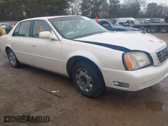 2002 Cadillac DeVille DHS z VIN 1G6KE57YX2U212020, wystawiony jako IAAI lot #41287342 z przebiegiem Nie podano mil oraz . Historia ofert i sprzedaży dostępna na DreamBid. Obrazek 1.