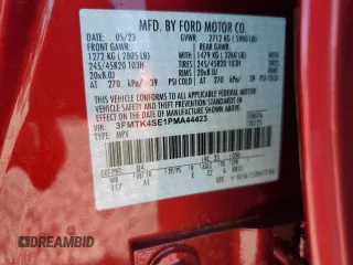 2023 Ford Mustang Mach-E GT z VIN 3FMTK4SE1PMA44423, wystawiony jako Copart lot #60103775 z przebiegiem 36 082 mil mil oraz Szkoda całkowita • Salvage title. Historia ofert i sprzedaży dostępna na DreamBid. Obrazek 13.