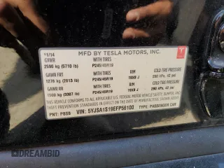 2014 Tesla Model S 60 z VIN 5YJSA1S19EFP56100, wystawiony jako Copart lot #62331725 z przebiegiem Nie podano mil oraz Szkoda całkowita • Salvage title. Historia ofert i sprzedaży dostępna na DreamBid. Obrazek 13.