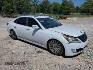 2015 Hyundai Equus Signature with VIN KMHGH4JH3FU099414, listed as a Copart auction lot 53717325 with 133,561 mi miles and Salvage Title. Bid and sale history available at DreamBid. Image 4.
