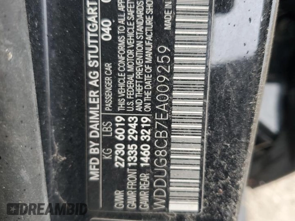 2014 Mercedes-Benz S-Class S 550 with VIN WDDUG8CB7EA009259, listed as a Copart auction lot 45183065 with 0 mi miles and Salvage Title. Bid and sale history available at carsss.com. Image 13.