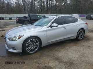 2014 Infiniti Q50 with VIN JN1BV7AP0EM688292, listed as a Copart auction lot 44427385 with 174,233 mi miles and Salvage Title. Bid and sale history available at carsss.com. Image 1.