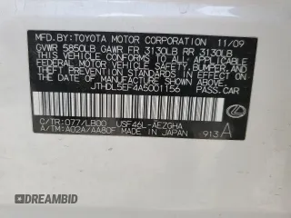 2010 Lexus LS 460 L with VIN JTHDL5EF4A5001156, listed as a Copart auction lot 82162473 with 100,322 mi miles and Salvage title. Bid and sale history available at DreamBid. Image 12.