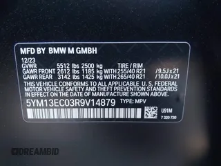 2024 BMW X3 M with VIN 5YM13EC03R9V14879, listed as a IAAI auction lot 41266018 with 21,055 mi miles. Bid and sale history available at carsss.com. Image 9.