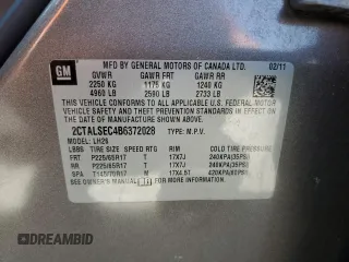 2011 GMC Terrain SLE-2 with VIN 2CTALSEC4B6372028, listed as a Copart auction lot 61608665 with 99,731 mi miles and Clean title. Bid and sale history available at DreamBid. Image 13.