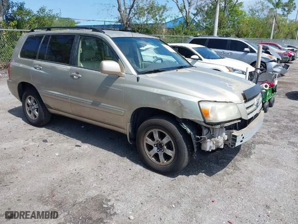 2006 Toyota Highlander with VIN JTEGP21A660103005, listed as a IAAI auction lot 41806730 with 262,838 mi miles. Bid and sale history available at carsss.com. Image 1.