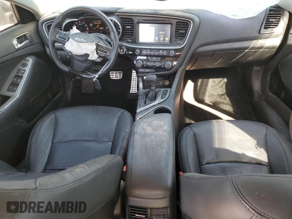 2015 Kia Optima SX Turbo with VIN 5XXGR4A61FG505020, listed as a Copart auction lot 46655565 with 56,939 mi miles and Clean Title. Bid and sale history available at carsss.com. Image 8.