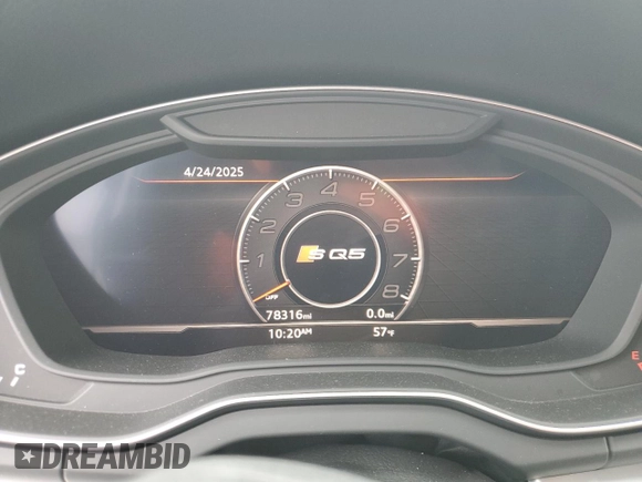 2018 Audi SQ5 Prestige with VIN WA1C4AFYXJ2135166, listed as a Copart auction lot 53489335 with 78,316 mi miles and Salvage Title. Bid and sale history available at carsss.com. Image 9.