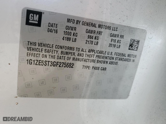 2016 Chevrolet Malibu LT with VIN 1G1ZE5ST3GF275682, listed as a Copart auction lot 47874445 with 151,689 mi miles and Salvage Title. Bid and sale history available at carsss.com. Image 14.