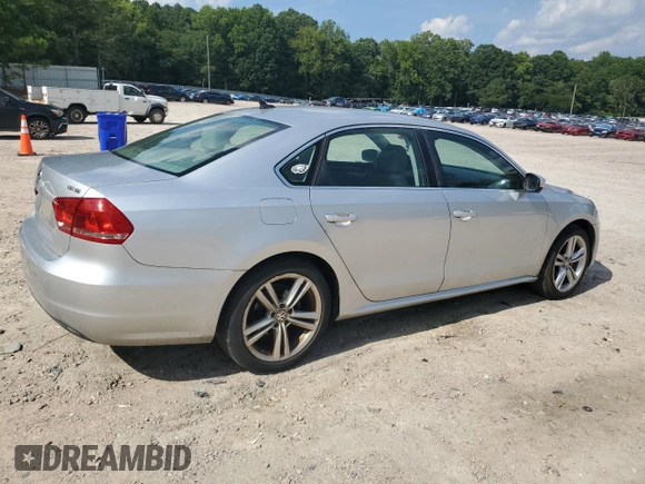 2014 Volkswagen Passat SE with VIN 1VWBT7A36EC047828, listed as a Copart auction lot 63711855 with 204,196 mi miles and Clean title. Bid and sale history available at DreamBid. Image 3.