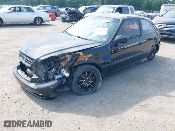 1998 Honda Civic CX with VIN 2HGEJ6321WH112881, listed as a IAAI auction lot 39855441 with 197,139 mi miles. Bid and sale history available at carsss.com. Image 2.