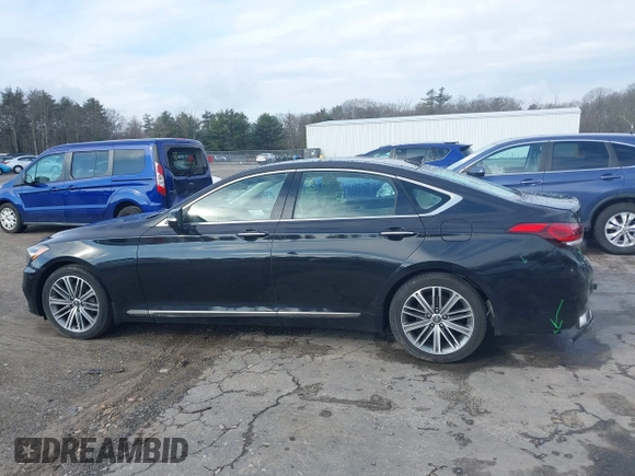 2018 Genesis G80 3.8L with VIN KMHGN4JE0JU246022, listed as a IAAI auction lot 41855219 with 106,277 mi miles. Bid and sale history available at carsss.com. Image 14.