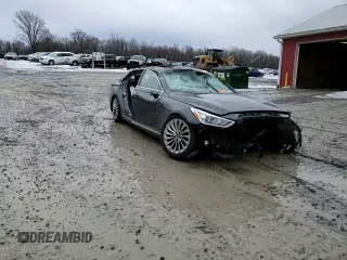 2019 Genesis G90 Premium with VIN KMTF34JA9KU056726, listed as a Copart auction lot 47019805 with Not Provided miles and Salvage Title. Bid and sale history available at DreamBid. Image 11.
