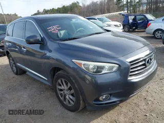 2013 Infiniti JX35 with VIN 5N1AL0MN1DC319201, listed as a IAAI auction lot 41718646 with 206,602 mi miles. Bid and sale history available at carsss.com. Image 1.