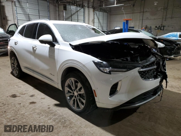 2021 Buick Envision Avenir with VIN LRBFZSR45MD060144, listed as a Copart auction lot 88958375 with 25,968 mi miles and Salvage Title. Bid and sale history available at carsss.com. Image 4.
