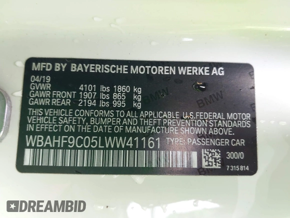 2020 BMW Z4 sDriveM40i z VIN WBAHF9C05LWW41161, wystawiony jako IAAI lot #41505170 z przebiegiem 36 133 mil mil oraz . Historia ofert i sprzedaży dostępna na DreamBid. Obrazek 9.
