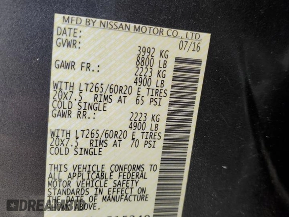 2016 Nissan Titan SL z VIN 1N6BA1F29GN515240, wystawiony jako Copart lot #45185835 z przebiegiem 137 164 mil mil oraz Czysty tytuł • Clean title. Historia ofert i sprzedaży dostępna na DreamBid. Obrazek 12.