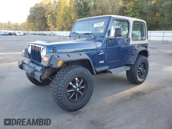 2001 Jeep Wrangler Sport with VIN 1J4FA49S21P346900, listed as a Copart auction lot 75439604 with 128,824 mi miles and Clean Title. Bid and sale history available at carsss.com. Image 1.