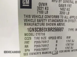 2011 Chevrolet Tahoe LT with VIN 1GNSCBE0XBR256687, listed as a IAAI auction lot 41948765 with 232,954 mi miles and . Bid and sale history available at DreamBid. Image 9.