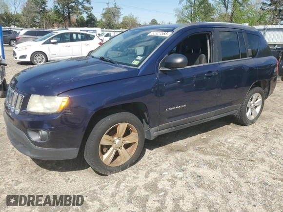 2012 Jeep Compass Sport with VIN 1C4NJCBB3CD605789, listed as a Copart auction lot 52321565 with 109,055 mi miles and Clean Title. Bid and sale history available at carsss.com. Image 1.