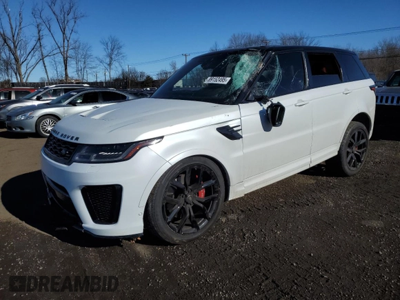 2018 Land Rover Range Rover Sport SVR with VIN SALWZ2SE9JA195721, listed as a Copart auction lot 89152495 with 54,641 mi miles and Salvage Title. Bid and sale history available at carsss.com. Image 1.