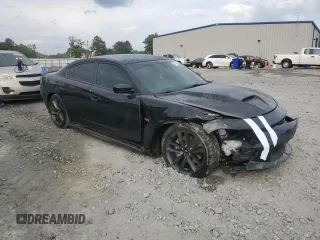 2019 Dodge Charger Scat Pack z VIN 2C3CDXGJ7KH697176, wystawiony jako Copart lot #53702845 z przebiegiem 76 988 mil mil oraz Szkoda całkowita • Salvage title. Historia ofert i sprzedaży dostępna na DreamBid. Obrazek 4.