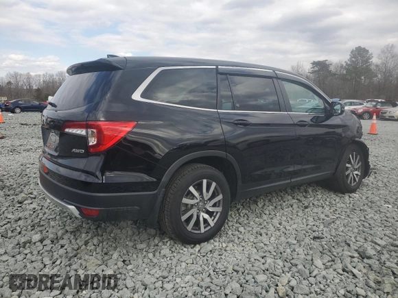 2022 Honda Pilot EX-L with VIN 5FNYF6H58NB017092, listed as a Copart auction lot 42502075 with 47,941 mi miles and Salvage Title. Bid and sale history available at carsss.com. Image 3.