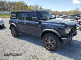 2021 Ford Bronco with VIN 1FMDE5BH3MLA85211, listed as a Copart auction lot 50122715 with 47,836 mi miles and Salvage title. Bid and sale history available at DreamBid. Image 4.