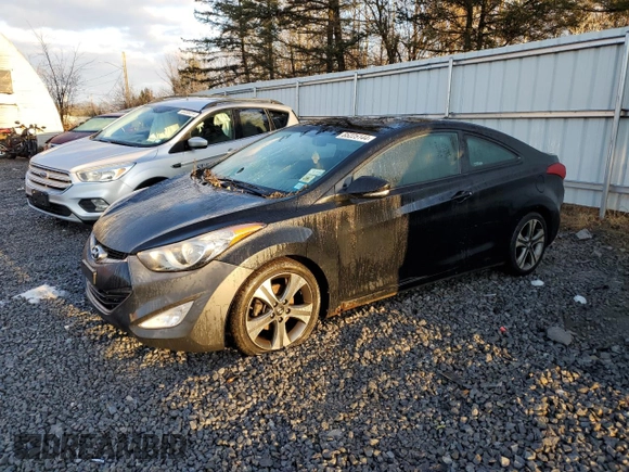 2013 Hyundai Elantra Coupe GS PZEV with VIN KMHDH6AE3DU007266, listed as a Copart auction lot 85225144 with 162,262 mi miles and Salvage Title. Bid and sale history available at carsss.com. Image 1.