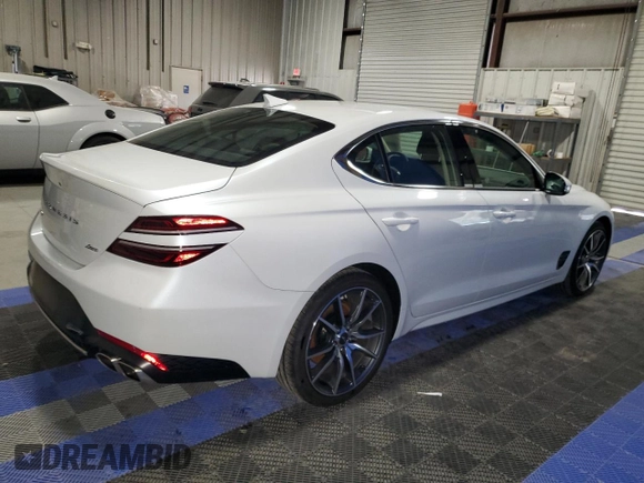 2023 Genesis G70 2.0T with VIN KMTG34TAXPU131832, listed as a Copart auction lot 44111124 with 3,203 mi miles and Non Repairable. Bid and sale history available at DreamBid. Image 3.
