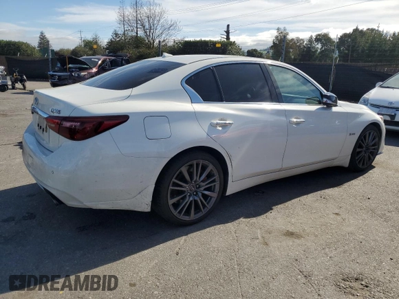 2018 Infiniti Q50 Red Sport 400 with VIN JN1FV7AP3JM640099, listed as a Copart auction lot 50307165 with 52,225 mi miles and Clean Title. Bid and sale history available at DreamBid. Image 3.