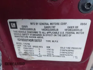 2005 Cadillac Escalade z VIN 1GYEC63T45R130737, wystawiony jako IAAI lot #41668213 z przebiegiem 242 755 mil mil oraz . Historia ofert i sprzedaży dostępna na DreamBid. Obrazek 9.