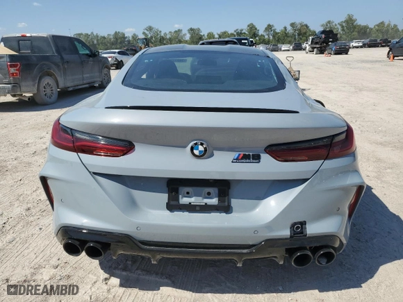 2023 BMW M8 Competition with VIN WBSAE0C02PCL58221, listed as a Copart auction lot 74237384 with 8,181 mi miles and Non Repairable. Bid and sale history available at carsss.com. Image 6.
