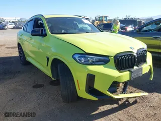 2022 BMW X4 M with VIN 5YM23EC05N9J20508, listed as a IAAI auction lot 41851330 with 52,100 mi miles. Bid and sale history available at carsss.com. Image 1.