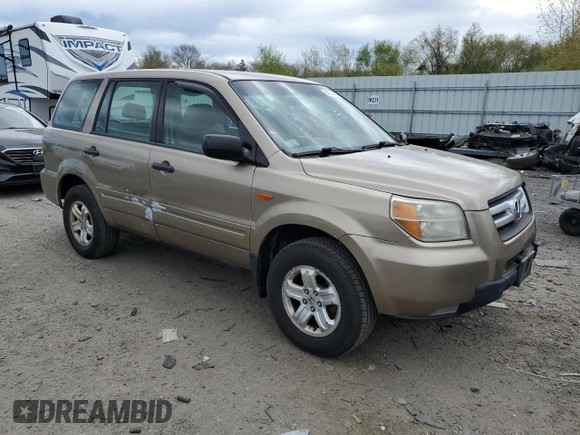 2006 Honda Pilot LX with VIN 2HKYF18166H504228, listed as a Copart auction lot 54903525 with 205,922 mi miles and Clean Title. Bid and sale history available at carsss.com. Image 4.