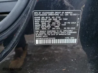 2021 Volkswagen Atlas 3.6L V6 SE w/Technology with VIN 1V2HR2CA2MC564468, listed as a Copart auction lot 41998125 with 69,795 mi miles and Salvage Title. Bid and sale history available at carsss.com. Image 13.