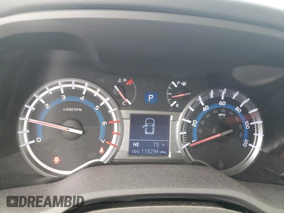 2018 Toyota 4Runner SR5 with VIN JTEBU5JR1J5543784, listed as a Copart auction lot 54836365 with 118,294 mi miles and Salvage Title. Bid and sale history available at DreamBid. Image 9.