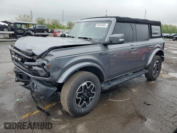 2022 Ford Bronco with VIN 1FMDE5DH3NLA98846, listed as a Copart auction lot 55818355 with 32,120 mi miles and Salvage title. Bid and sale history available at DreamBid. Image 1.