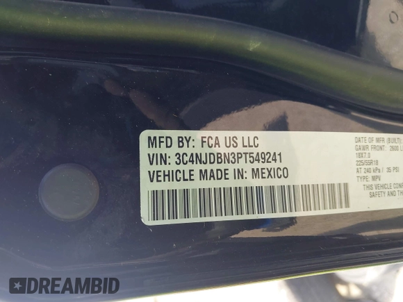2023 Jeep Compass Latitude с VIN 3C4NJDBN3PT549241, выставлен на аукционе IAAI как лот 42462419 с пробегом 22 316 миль миль и . История ставок и продаж доступна на DreamBid. Изображение 9.