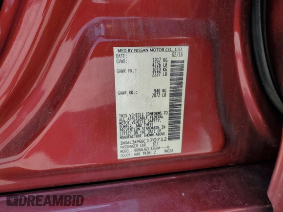 2016 Nissan Altima S z VIN 1N4AL3AP6GC170712, wystawiony jako Copart lot #59184985 z przebiegiem 237 507 mil mil oraz Szkoda całkowita • Salvage title. Historia ofert i sprzedaży dostępna na DreamBid. Obrazek 12.
