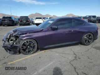 2022 BMW 2 Series M240i xDrive with VIN 3MW53CM0XN8C61591, listed as a Copart auction lot 45224845 with 24,015 mi miles and Salvage Title. Bid and sale history available at carsss.com. Image 1.