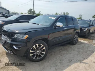 2018 Jeep Grand Cherokee Overland z VIN 1C4RJFCT6JC111925, wystawiony jako Copart lot #59027654 z przebiegiem 96 147 mil mil oraz Szkoda całkowita • Salvage title. Historia ofert i sprzedaży dostępna na DreamBid. Obrazek 1.