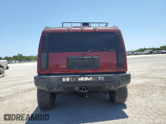 2005 Hummer H2 SUV with VIN 5GRGN23U25H109190, listed as a Copart auction lot 49460795 with 191,199 mi miles and Salvage Title. Bid and sale history available at carsss.com. Image 6.