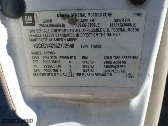 2000 Chevrolet Silverado 1500 with VIN 1GCEC14V3YE295652, listed as a IAAI auction lot 41270896 with 315,276 mi miles. Bid and sale history available at carsss.com. Image 9.