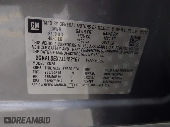 2018 GMC Terrain Denali with VIN 3GKALSEX7JL152167, listed as a IAAI auction lot 41022650 with 92,219 mi miles and . Bid and sale history available at DreamBid. Image 9.