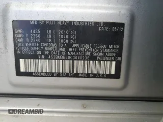 2012 Subaru Legacy Premium with VIN 4S3BMBB60C3040236, listed as a Copart auction lot 60852255 with 152,544 mi miles and Salvage title. Bid and sale history available at DreamBid. Image 13.