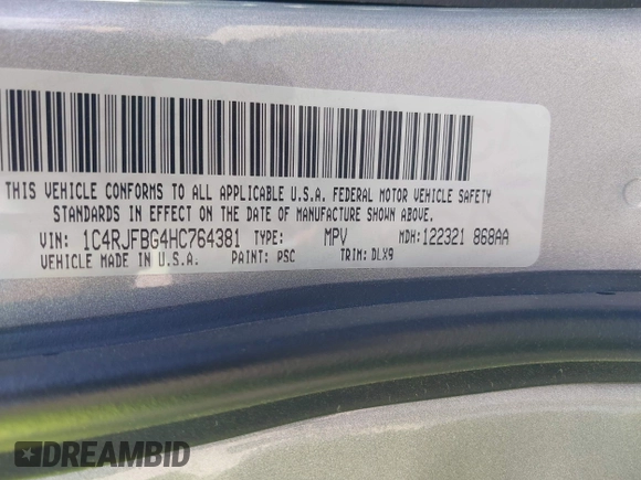 2017 Jeep Grand Cherokee Limited с VIN 1C4RJFBG4HC764381, выставлен на аукционе IAAI как лот 42692922 с пробегом 77 632 миль миль и . История ставок и продаж доступна на DreamBid. Изображение 9.